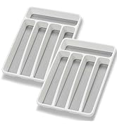 Loyareal Silverware Organizer 2 Pieces Utenisl Organizer Holder Kitchen Drawer Organizer Plastic ...