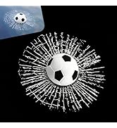 YAWUROU Car Broken Glass Tricky Sticker, 3D Prank Tricky Ball Hits Window Decal, Self-Adhesive Re...