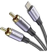 MOSWAG USB C to 2 RCA Audio Cable USB C to RCA Male to Male Y RCA Splitter, Type-C RCA Cable RCA ...