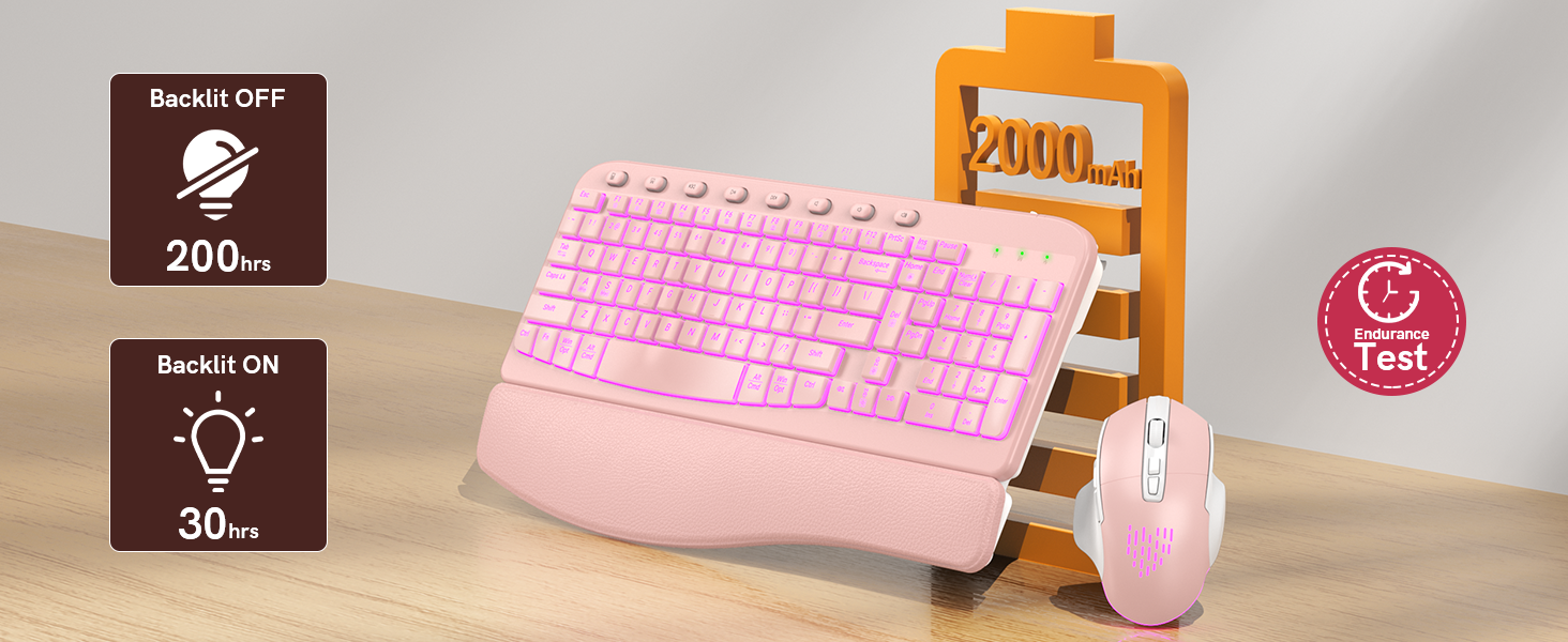 recharegable keyboard and mouse wireless long battery life