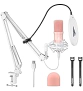 MAONO USB Microphone, 192kHz/24bit Plug & Play PC Computer Podcast Condenser Cardioid Metal Mic K...