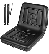 Universal Tractor Seat - Adjustable PVC Leather, High Back Replacement for Tractors, Forklifts, R...
