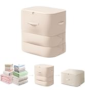 Ultra Space Saving Self Compression Organizer, 2025 New 3-Layer Zipper Large Capacity Storage Bag...