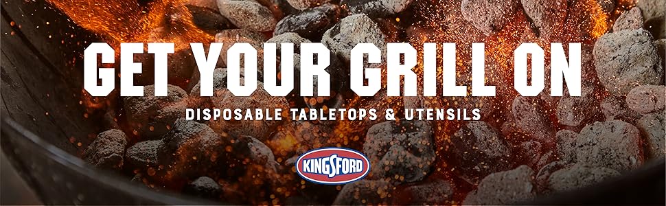 Kingsford, Aluminum, Foil, Disposable, Pan, BBQ, Charcoal, Clean Up, Paper Plates, Forks
