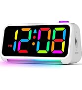 SZELAM Alarm Clock for Bedroom,RGB Colorful Digital Clock,with Night Light,USB Charger Port,Extra...