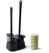 Eyliden Toilet Bowl Wand Kit and Plunger Combo, with 10pcs Refills, Disposable Toilet Brush and P...