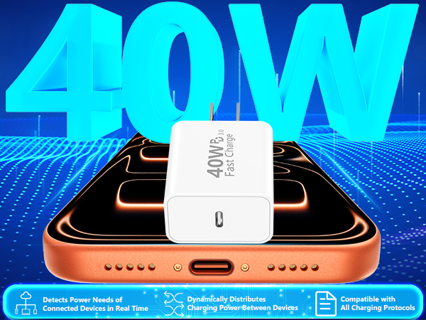 MFi Certified 4Pack 40W USB-C Charger Block Type-C Wall Charging Dynamic Power Adapter