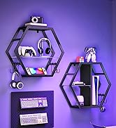 Hexagon Floating Glass Shelves