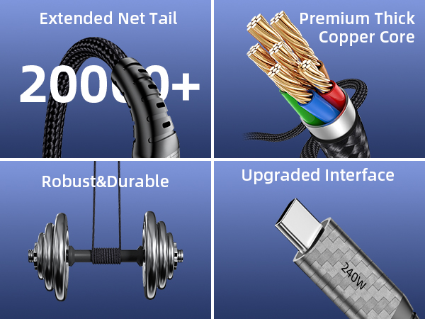 Extra Long USB C to USB C Cable 10FT 240W USB C Fast Charging Cord
