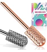 Nail Drill Bit 2PCS, Tungsten Carbide Bits 3/32'' Professional Drill Bits for Acrylic, Hard Gel, ...