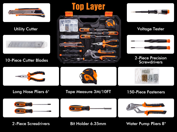 XOOL 368 Piece Home Repair Tool Kit with Drawer Toolbox
