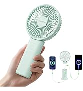 HandFan Upgraded 10,000 mAh Quiet Handheld Fan - 4.5 Inch Large Hand Held Fans Reahargeable, 180°...
