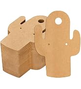 joycraft 100Pcs Cactus Earring Cards, 3.14"x2.16" Brown Earring Display Cards, Kraft Paper Hangin...