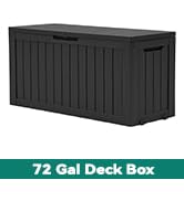 YITAHOME 72 Gallon Outdoor Resin Deck Box with Wheels, Pool Storage Box for Outdoor Cushions, Spo...