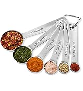 Last Confection Stainless Steel Measuring Spoons, Set of 6 for Dry Spices and Liquid Cooking &amp; Ba...