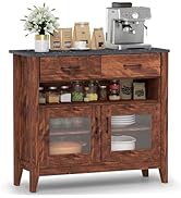 Giantex Sideboard Buffet Cabinet, Coffee Bar Cabinet with 2 Drawers, 1 Open Compartment, 2 Doors,...