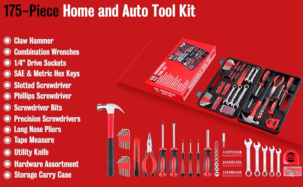 home auto car travel tool kit set toolbox DIY men dad father son family christmas holiday gift