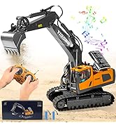 FUUY RC Excavator Toys for Boys 3-5 Year Old 11-Channel Remote Control Excavator RC Construction ...