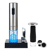 Secura 7 Pieces Wine Accessories Set Electric Wine Opener, Foil Cutter, Wine Saver Vacuum Pump an...