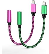 [MFI Certified]2Pack Lightning to 3.5mm Jack Adapter, iPhone Headphone/Earphone Audio Jack adapto...