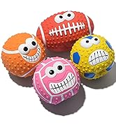 SCHITEC Squeaky Dog Ball, [4 Pack] Latex Rubber Dog Squeak Toys, 2.7'' Soft Bouncy Fetch Balls fo...