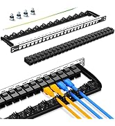 Enmane 0.5U 24Port Cat6 Keystone Patch Panel 19-inch Rackmount RJ45 Network Patch Panel with Smar...