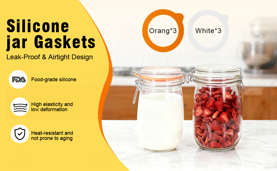 glasslock replacement lids mason jar rings rubber gasket canning rings silicone lids for food storag