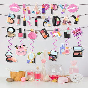 spa party happy birthday banner