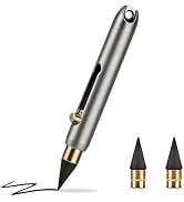 Titanium Mini Pencil, Inkless Writing EDC Pen with Keychain &amp; Graphite Tip | No Sharpening Needed...