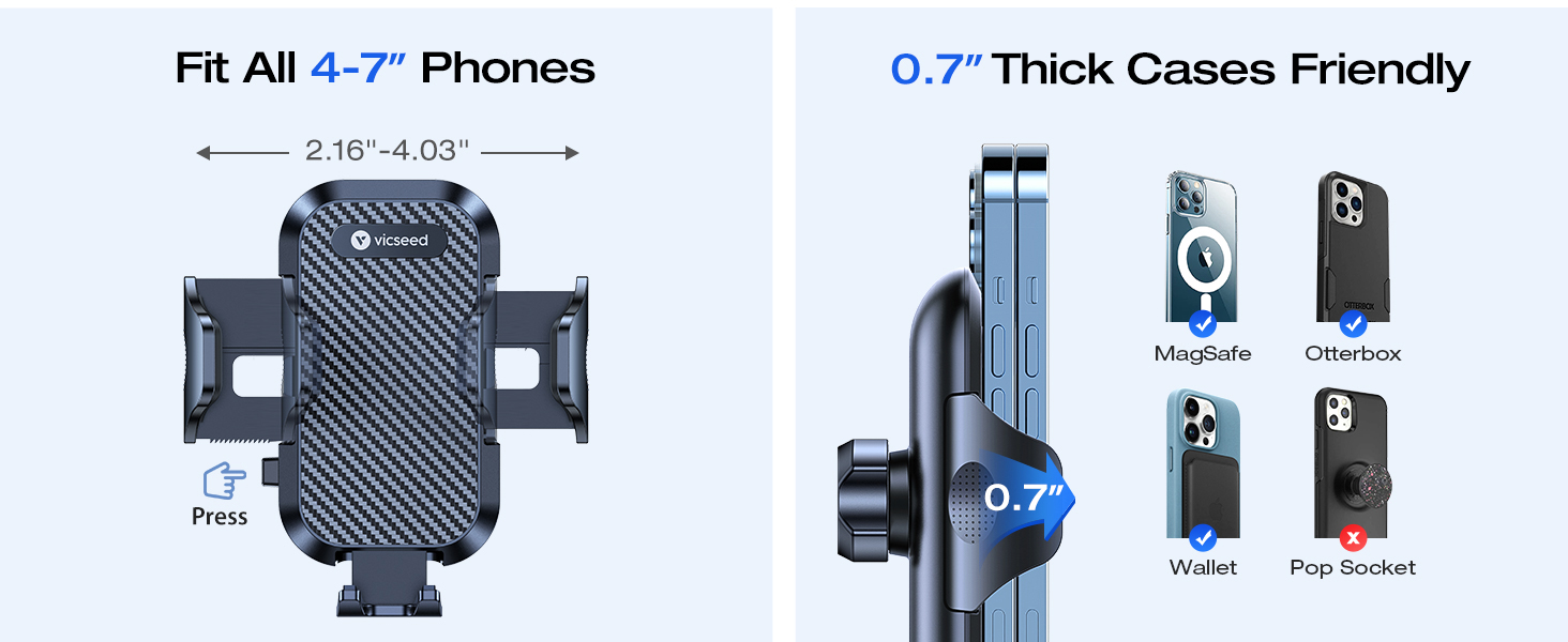 device-safe secure-fit car mount for phone