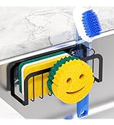 Sponge Holder for Kitchen Sink, Sink Caddy Organizer with Smiley Face, Dish Soap Holder Rack for ...