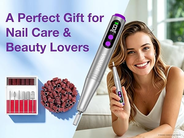 PYRYSA Electric Nail Drill Ideal Gift for Birthday Christmas Mother's Day Manicure Pedicure Tool Kit