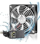 GDSTIME 120mm Waterproof Fan with Speed Controller, IP67 12V Computer Fan with AC Plug, 110V 120V...