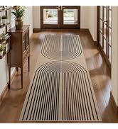 Tangsoo Rainbow Easy Jute Rug 2x5 Runner Rug for Hallways,Non-Slip Thin Dark Brown Washable Outdo...
