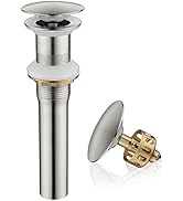 Pop up Sink Drain Stopper without Overflow Brushed Nickel for Bathroom Vessel Vanity Sink Art Bas...