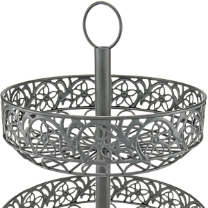 Southern Homewares Countertop Ornate Black Two Tiered Fruit Basket 