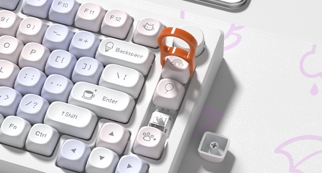 Womier PBT Keycaps Set, Dream Cute Keycaps MOA Profile Mechanical Keyboard Caps, Custom Key cap