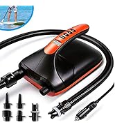 Tuomico 20PSI High Pressure SUP Electric Air Pump,Dual Stage Inflation Paddle Board Pump for Infl...