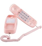 Pink Landline Phone Inspired by 90s Vintage Princess Phone with 110DB+ Loud Ringer, Retro Wall Ph...