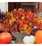 COTEY Artificial Flowers for Outdoors UV Resistant, 12 Bundles Faux Morning Glory for Hanging Bas...