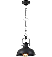 GZBtech Industrial Dome Pendant Light, 1-Light Metal Chain Adjustable Farmhouse Hanging Light, 50...