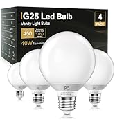 TJOY G25 LED Globe Light Bulbs, Vanity Light Bulb for Bathroom 40W Equivalent, 5000K Daylight Whi...