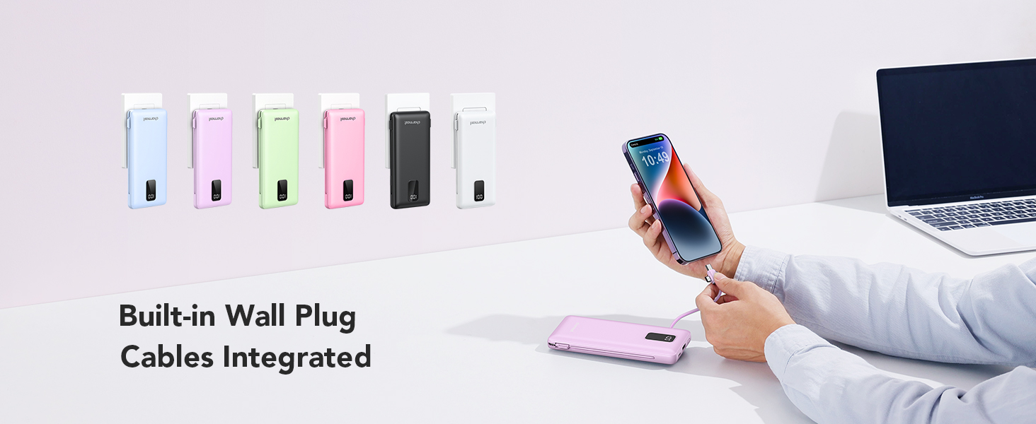 portable charger with cords