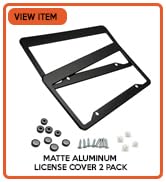 Matte aluminum License plate Cover frame