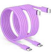 2pack 6ft USB C to C Cable, 60W Type C to Type C Fast Charging Cord for iPhone 17 16 15 Pro, Pro ...