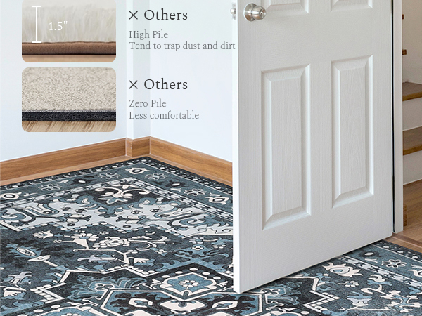 low pile area rug