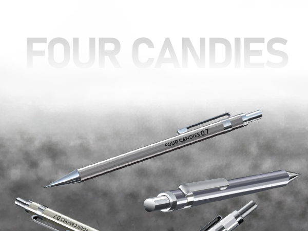 Four Candies 0.7mm Mechanical Pencil Set with Case