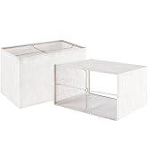GOSO 8×16×10 IN (Spider) Rectangle Lamp Shades Set of 2 Large Beige Linen Lampshade for Table Lam...