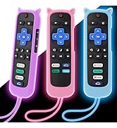 3 Pack Remote Cover for Roku, Silicone Skin Case Compatible with TCL Roku TV/Hisense/Streaming St...