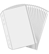Antner 12PCS A5 Binder Pockets 6 Holes Budget Cash Envelopes for Budgeting, Clear Zipper Folders ...
